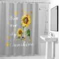 thumbnail image 2 of Yellow Sunflowers Shower Curtain, You Are My Sunshine Butterflies Gray Background Waterproof Shower Curtain Set with 12 Hooks Lightweight Bath Curtains Fabric Bathroom Decor 72x84 Inches, 2 of 9