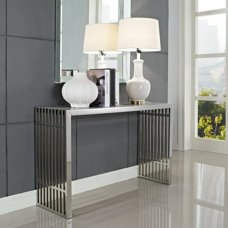Gridiron Console Table Silver - Modway