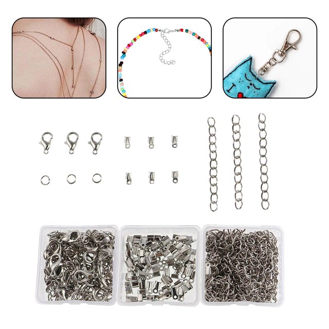 Cadenas para Joyas con Collar de Clip Pequeño Cadenas Material para Joyas Accesorios para Collares de Su , BLANCO BLESIY Hebilla de fabricación de joyas