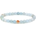 thumbnail image 1 of Natural Matt Multicolor Aquamarine Gemstone 6mm Round Beads Stretch Bracelet 7" Unisex, 1 of 5