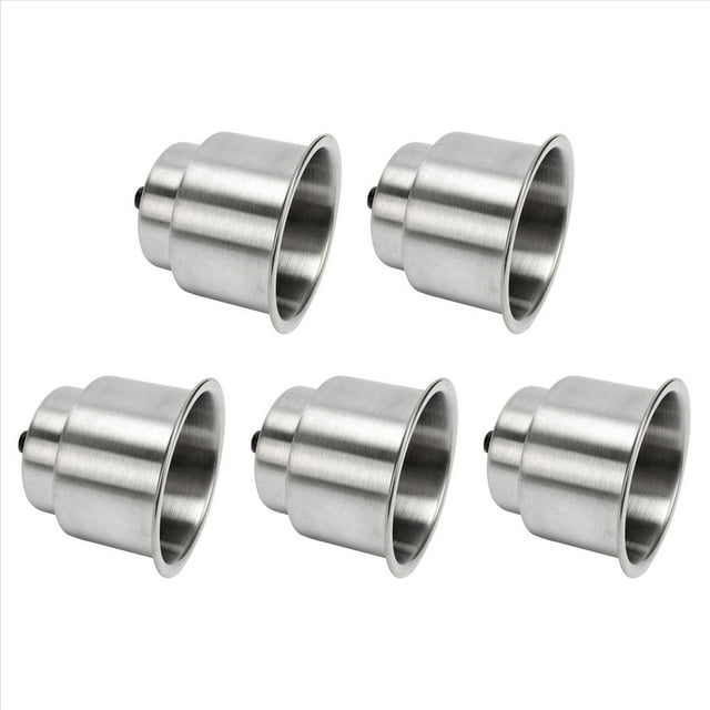5X Soporte de Vasos de Acero Inoxidable Cepillado con Drenaje Autocaravana de Marino