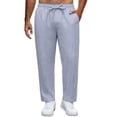 thumbnail image 3 of ZORYEVY Fall Mens Pants Casual Straight Leg Cotton Lounge Trousers for Men Elastic Waist Breathable Solid Drawstring with Pockets Pants, 3 of 6
