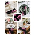 thumbnail image 3 of Pink Rose Cloth Napkins Set of 6 Reusable Dinner Napkins, Vintage Abstract Garden Flower Floral Black Cocktail Napkin Washable Table Napkins for Wedding/Holiday Party/Baby Shower 20"x20", 3 of 7