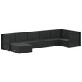 thumbnail image 2 of vidaXL 7 Piece Garden Lounge Set with Cushions Black Poly Rattan, 2 of 5