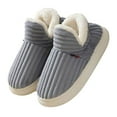 thumbnail image 4 of YLYL Women Men Winter House Slippers Fur Lined Pluffy Warm Cozy Thick Sole Slip on Slipper Booties, 4 of 5