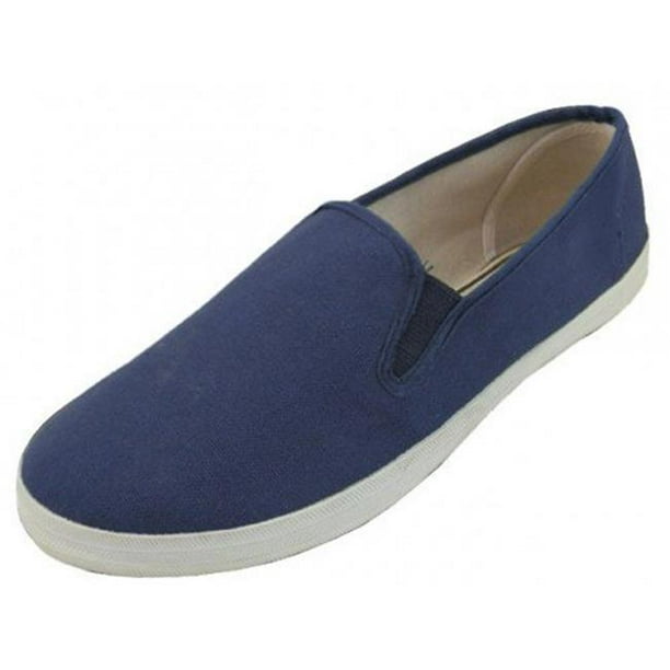 Upside Down - Mens Slip on Canvas Shoes, 24 Pairs, Navy - Case of 24 ...