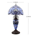 thumbnail image 5 of Tiffany Style Lamp W12H122 Inch Lavender Blue Purple Baroque Stained Glass Lampshade Antique Base S003C WERFACTORY Lamps Lover Gifts Living Room Bedroom Office Study Coffee Table Lighting Art Gifts, 5 of 7