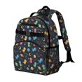 thumbnail image 2 of Dinosaur and Planets Blue Pattern Cute School Backpack Bag for School with Padded Back and Adjustable Shoulder Straps 15.25"x11.5"x5.25", 2 of 5