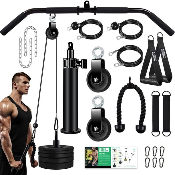 Weight Cable Pulley System Gym, Upgraded Cable Pulley Attachments for