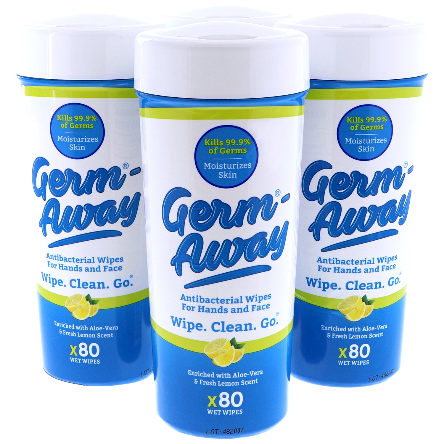 GermAway Antibacterial Wipes for Hands and Face Value Pack, Fresh