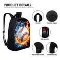 thumbnail image 3 of Xixirimido Water and Fire Baseball Print Backpack 3Pcs Set Kids School Bag and Lunch Bag Pencil Case for Boys Girls Lightweight Bookbag Set for Student Back to School, 3 of 4