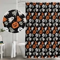 thumbnail image 5 of Orange Pumpkin Halloween Shower Curtain, Waterproof Shower Curtains for Bathroom, Cute Cartoon Ghost Washable Fabric Bathtub Curtain Set Bath Decor with 12 Hooks Standard 72"x72", 5 of 8