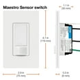 thumbnail image 4 of Lutron Ms-Ops2 Maestro 2 Amp 120 Volt Single Pole Motion Sensing Switch - Snow, 4 of 7