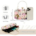 thumbnail image 2 of 3D Flower Clutch Purses for Women Gold Formal Wedding Party Evening Bags Chain Floral Shoulder bag, 2 of 6
