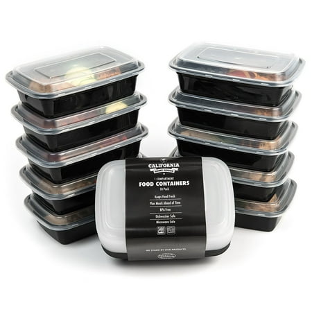 1 Compartment Container - 10 Meal Prep Food Storage Containers 1 Compartment Reusable Bento Box