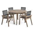 thumbnail image 1 of Noble House Lockett 5 Piece Outdoor Round Dining Set in Gray and Black, 1 of 17