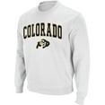 thumbnail image 2 of Men's Colosseum White Colorado Buffaloes Arch & Logo Crew Neck Sweatshirt, 2 of 5