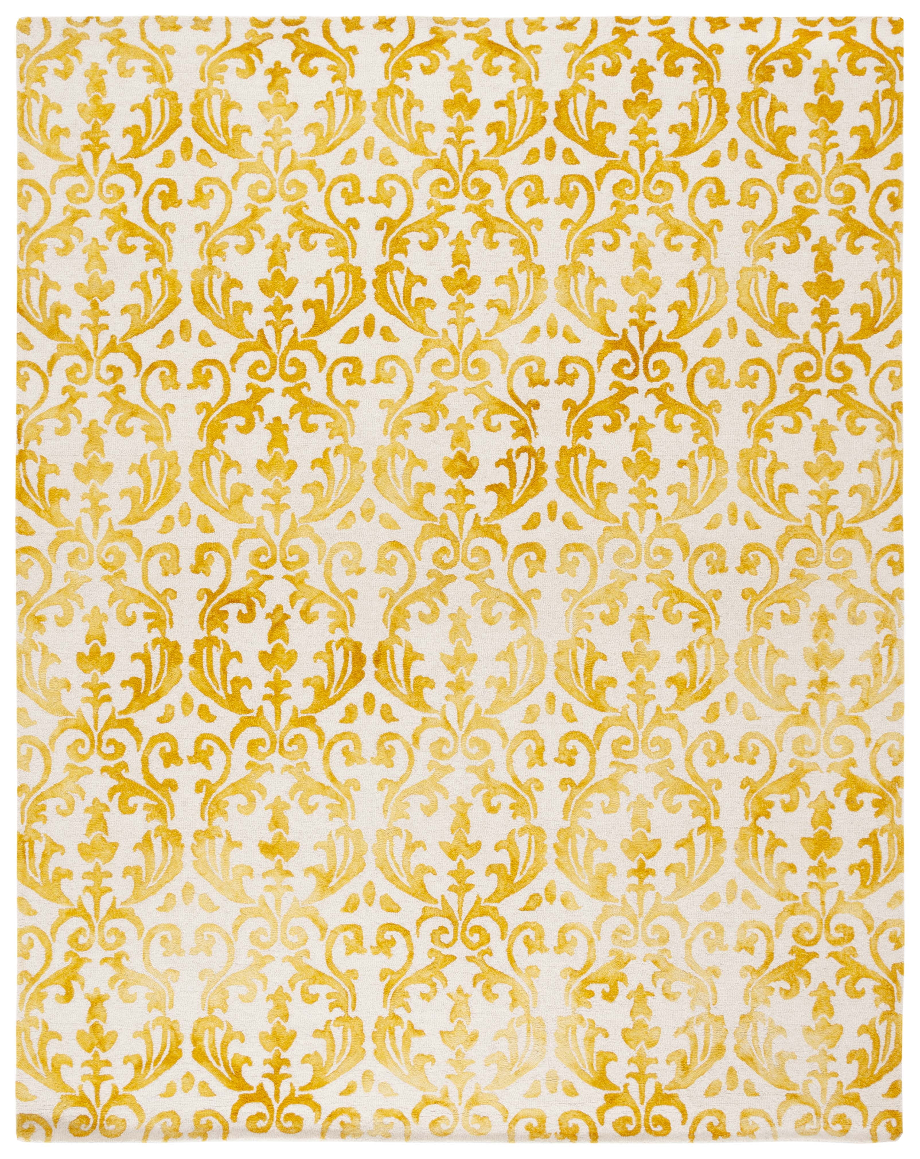 Safavieh Dip Dye Ernest Distressed Area Rug, Ivory/Gold, 9' x 12'