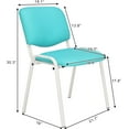 thumbnail image 3 of VINGLI Blue Waiting Room Chairs, 5-Pack PU Church Chairs Conference Room Chairs Stackable Chairs, Office Guest Chairs & Reception Chairs Stacking Chairs for Meeting, Office Lobby, Simple&Space-Saving, 3 of 9