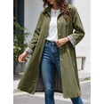 thumbnail image 2 of Spring Fall Women Plaid Patchwork Long Sleeved Single Breasted Casual Trench Coat, 2 of 6