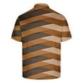 thumbnail image 5 of ZCFZJW Mens Striped Color Block Print T-Shirts Lightweight Casual Summer Short Sleeve Button up V Neck Henley Shirts Loose Regular Fit Comfy Workout Tees Tops Brown XXXXL, 5 of 5