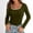Green, variant on Women's Shirts Solid Color Long Sleeved Scoop Neck Pullover Tee Shirts Trendy Casual Slim Fit Workout Tunic Blouses