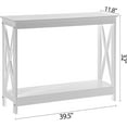 thumbnail image 3 of Console Table 39.5”, 2-Tier Narrow Sofa Side Table with Storage Shelf, Entrance Table for Hallway/Foyer/Living Room/Corridor/Office, White, 3 of 15