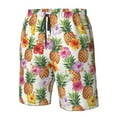 thumbnail image 4 of Salouo Hawaiian Pineapples And Hibiscus Flowers Pattern Swim Trunks for Men,Men's Hawaiian Bathing Suit Swimsuits Quick Dry Swimming Board Shorts Beach Shorts with Pockets-XX-Large, 4 of 6