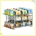 thumbnail image 1 of Auledio 3 Tier Can Rack Stackable Pantry Organizer Holds 42 Cans for Kitchen Countertop , Silver, 1 of 7