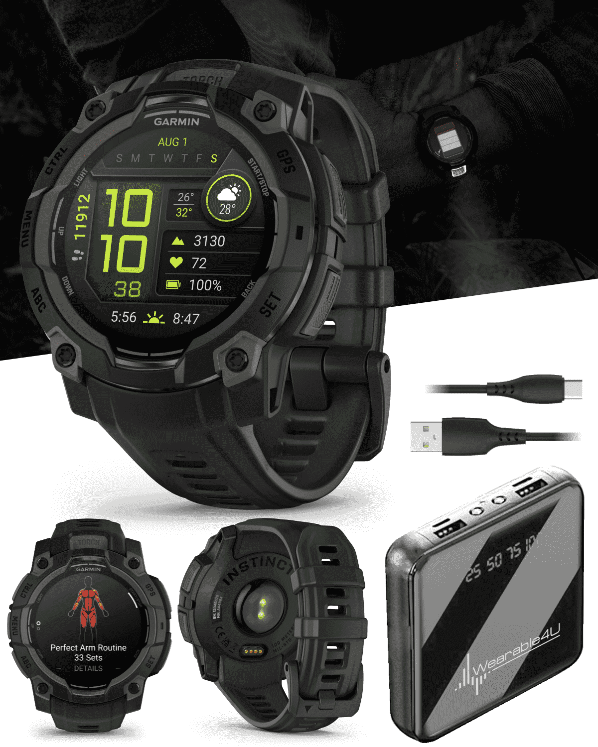 Garmin Forerunner 265 Music GPS Running Smartwatch, Black with