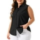 thumbnail image 4 of Camisas sin mangas de verano para mujeres de tallas grandes Agnes Orinda, blusas de botón, 3X negro oscuro, 4 of 6