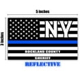 thumbnail image 2 of Reflective Rockland County New York NY Thin Blue Line Stealthy Old Glory USA Flag | Honoring Law Enforcement Officers Sheriffs | County State Decal Bumper Sticker 3M Vinyl 3" x 5", 2 of 3