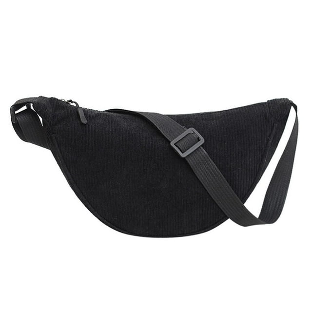 Bolso bandolera jinwen con cremallera y correa ajustable para mujer negro