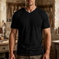 thumbnail image 2 of Mens Quick Dry V Neck T-Shirts Workout Soft Short Sleeve Moisture Wicking Running Athletic Gym Casual Tee Tops with Pocket Black, 2 of 9