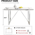thumbnail image 4 of JUFU 55'' White Dining Table with Silver Metal Legs, Modern Kitchen Table for 4–6, 4 of 8