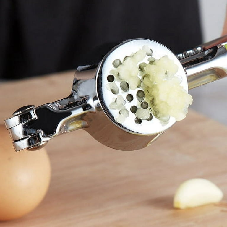 Meidong Garlic Press 2 in 1 Professional Zinc Alloy Garlic Mincer Ginger Squeezer Heavy Duty Garlic Crush Chopper - Durable and Easy to Clean