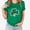 Green, variant on Saint Patricks Day Shirt Ladies Saint Patrick's Day Printed T-shirt With Round Neck And Short Sleeved Top St. Patricks Day Shirts for Women