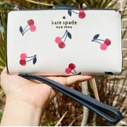 Kate Spade New York Women's Staci Phone Wallet Wristlet Cherry Printed Cream Multi