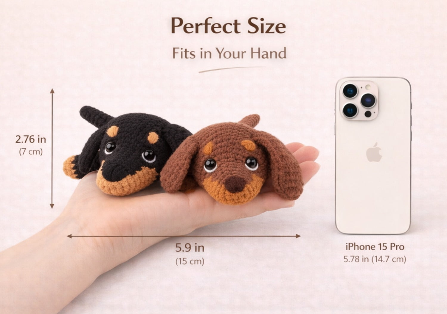 2 Pack Dachshund Crochet Kit for Beginners, Dog Amigurumi Starter Set with Step by Step Video Tutorials, TIKA
