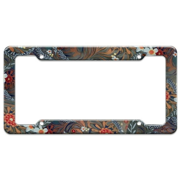 Frames Floral License Plate Covers