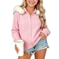 thumbnail image 2 of MKOSPLRT Cardigan Sweaters for Girl 7-15 Years Full Zip Faux Fur Hooded Oversized Knit Cardigans Solid Long Sleeve Jacket Coats with Pocket, 2 of 7