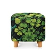 thumbnail image 2 of SCRAWLGOD St. Patrick's Day Four Leaf Clover Print Black Green Ottoman Cover Square Stretch Ottoman Slipcovers Soft Storage Foot Rest Cover with Elastic Bottom Footrest Stool Covers Protector, 2 of 7