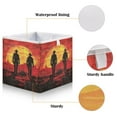 thumbnail image 3 of Cabinet Storage Basket 15.75x10.63x6.96 Inches Storage Box Foldable, Storable and Easy to Assemble ，Open Home Storage Bins ，Closet Storage Bins Red Western Cowboy, 3 of 8