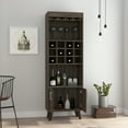 thumbnail image 2 of Miekor Furniture Oslo Bar Cabinet, Twelve Built-in Wine Rack, Double Door Cabinet, Two Shelves -Dark Walnut 0066, 2 of 8