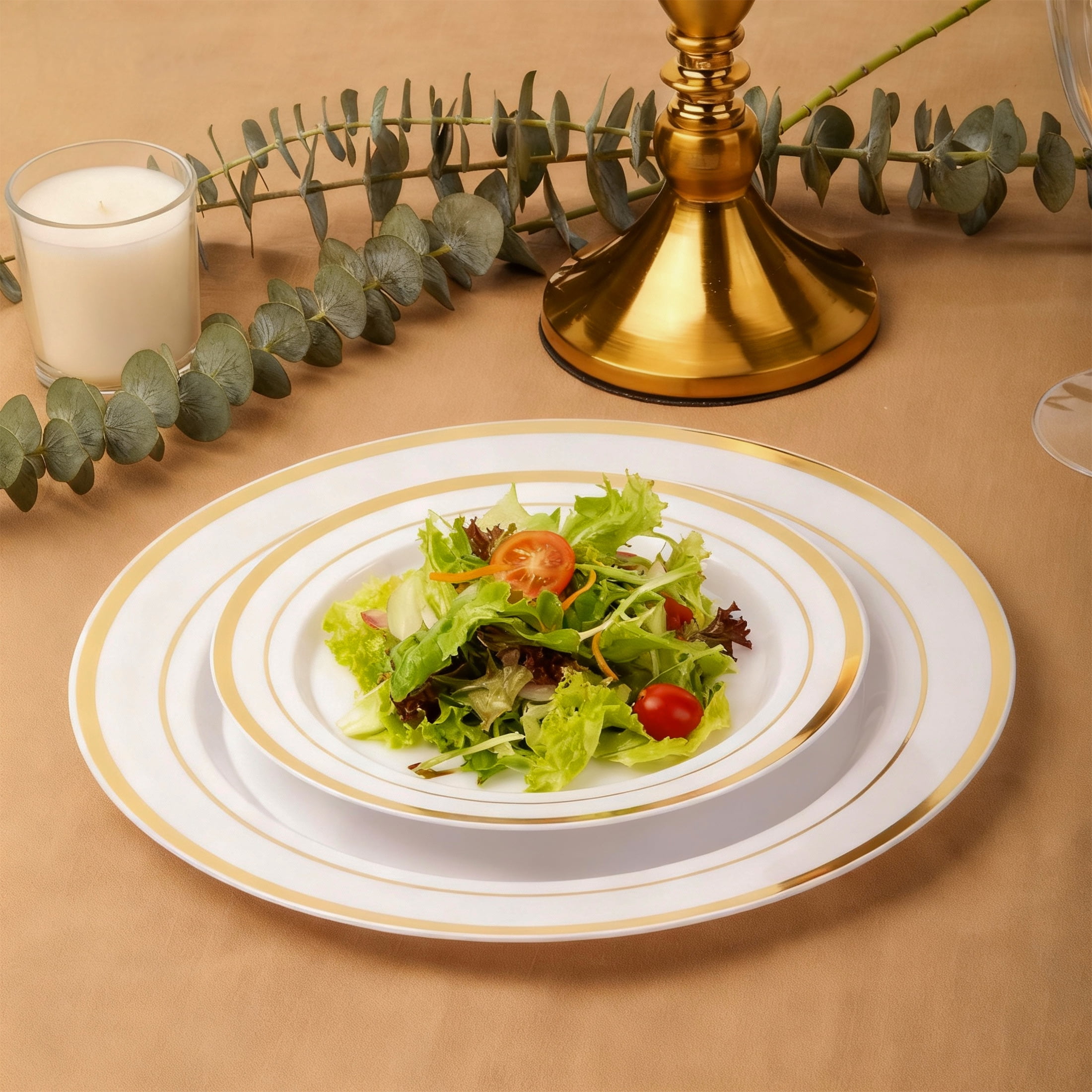 Family Essentials Premium Plastic Plates, 48CT