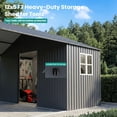 thumbnail image 5 of MOALCOFER 12x25 FT Metal Carport with Storage Shed, Heavy Duty All-Weather Car Shelter with Lockable Side Shed, Outdoor Garage for Vehicles & Equipment, Grey, 5 of 9