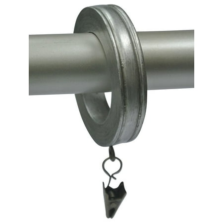 Urbanest 1 3 4 Banded Designer Curtain Rings Pewter Set Of 14