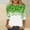 #474-Multicolor, variant on Wowcloth Woman's St. Patrick's Day Print T-shirt, Round Neck Three-Quarter Sleeves Loose Fit, Casual Top for Festive and Everyday Wear