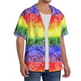 thumbnail image 2 of Disketp Colorful Tie Dye Men's Hawaiian, Shirts Button Down Holiday Beach Shirts-{sizeName}-3X-Large, 2 of 5