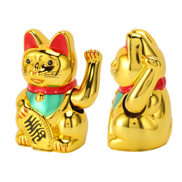 Chinese Lucky Cat, Battery Operated, Waving Arm, 6 Inches, Luck Symbol, Safe Plastic Material